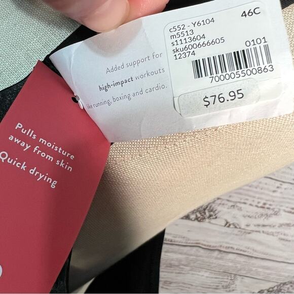 Livi Active Sport Bra 46C Molded UW Adjustable Wicking Gray Max Support NEW - Picture 7 of 10